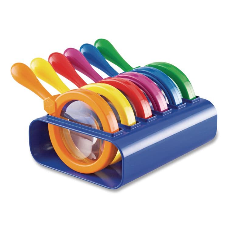 LEARNING RESOURCES Primary Science Jumbo Magnifiers with Stand, Ages 3 and Up, 4.5x, Plastic Lens, 4.5" dia, 6/Set (LRNLER2884) thumbnail 3