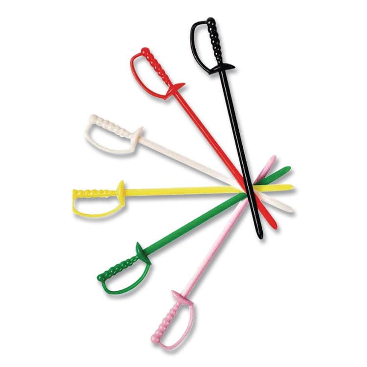 AMERCAREROYAL Sword Picks, Plastic, 3.25", Assorted Colors, 10,000/Carton (RPPRP147) thumbnail 3