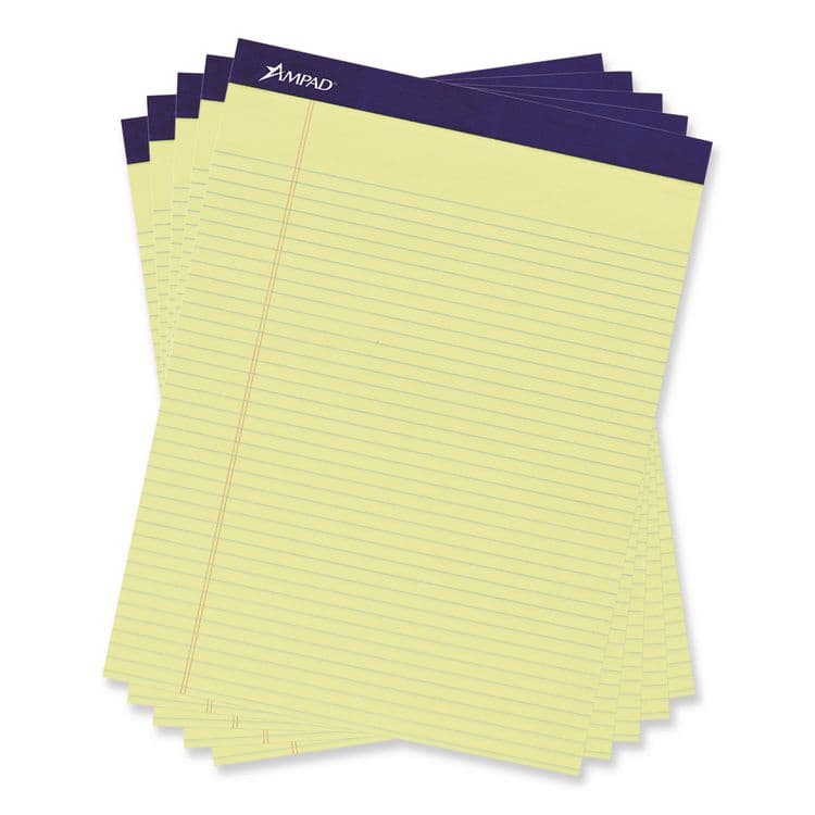 AMPAD/DIV. OF AMERCN PD&PPR Legal Ruled Pads, Narrow Rule, (50) Canary Yellow 8.5 x 11 Sheets, 4/Pack (TOP20215) thumbnail 4
