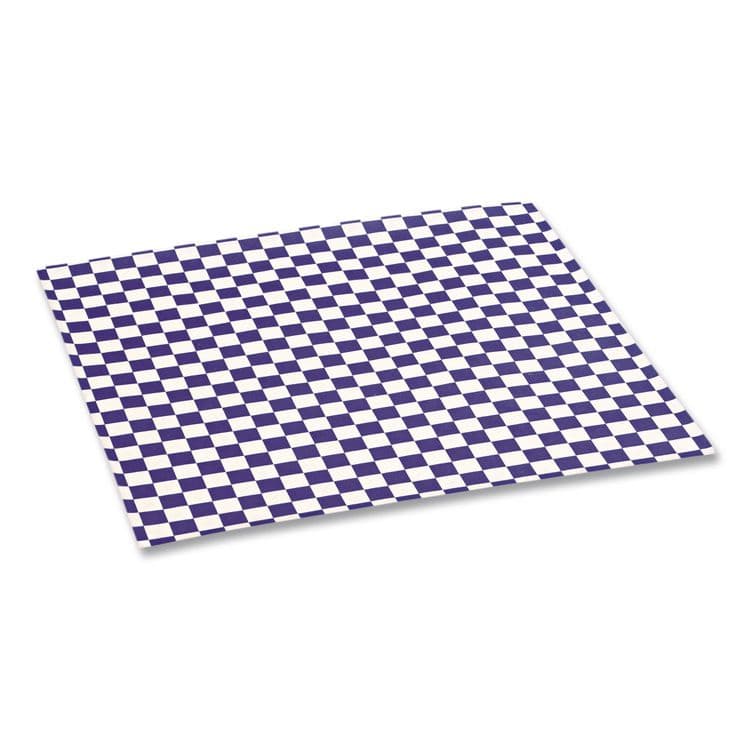 BAGCRAFT Grease-Resistant Paper Wraps and Liners, 12 x 12, Blue Check, 1,000/Box, 5 Boxes/Carton (BGC057850) thumbnail 3