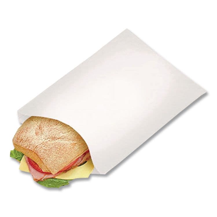 BAGCRAFT Grease-Resistant Single-Serve Bags, 6" x 0.75" x 6.5", White, 2,000/Carton (BGC300405) thumbnail 3