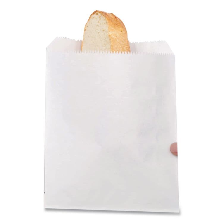 BAGCRAFT Grease-Resistant Single-Serve Bags, 6" x 0.75" x 6.5", White, 2,000/Carton (BGC300405) thumbnail 4