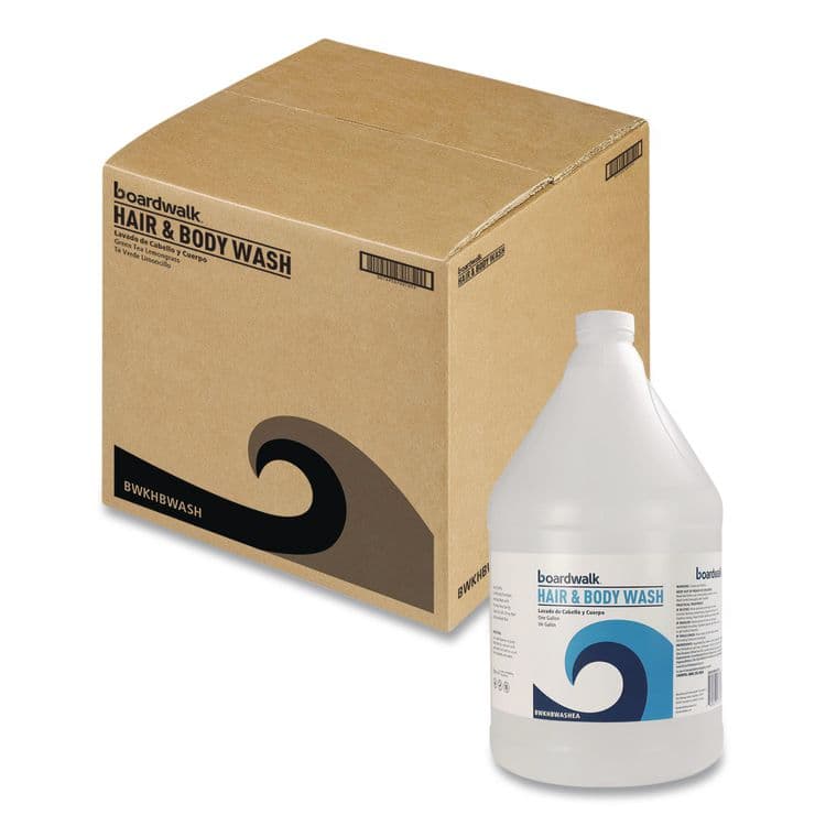 BOARDWALK Hair and Body Wash, Green Tea Lemongrass Scent, 1 gal Bottle, 4/Carton (BWKHBWASH)