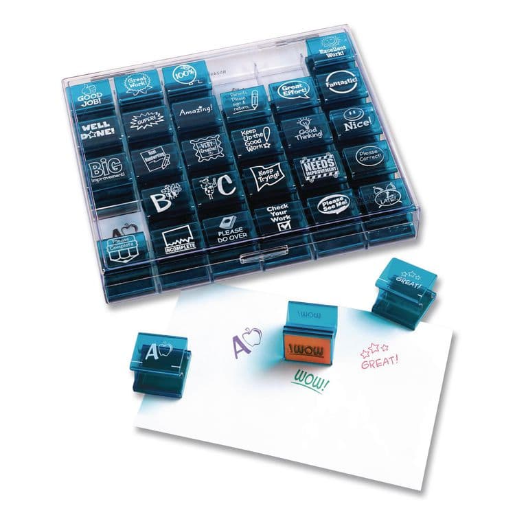 LEARNING RESOURCES Teacher Stamps, Assorted Messages, 1.5" x 1.5", 30 Stamps (LRNLER0678) thumbnail 2