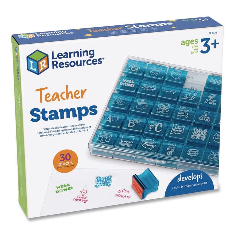 LEARNING RESOURCES Teacher Stamps, Assorted Messages, 1.5" x 1.5", 30 Stamps (LRNLER0678) thumbnail 4