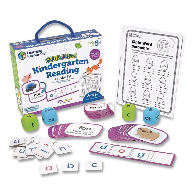 LEARNING RESOURCES Skill Builders! Kindergarten Reading Activity Set, Grades K to 1, 121 Pieces (LRNLER1246) thumbnail 4