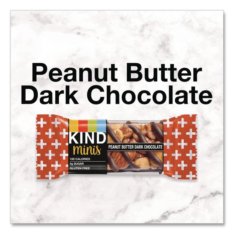 KIND LLC Minis Peanut Butter Dark Chocolate and Dark Chocolate Cherry Cashew Variety Pack, 0.74 oz Bar, 20/Box (KND43012) thumbnail 2