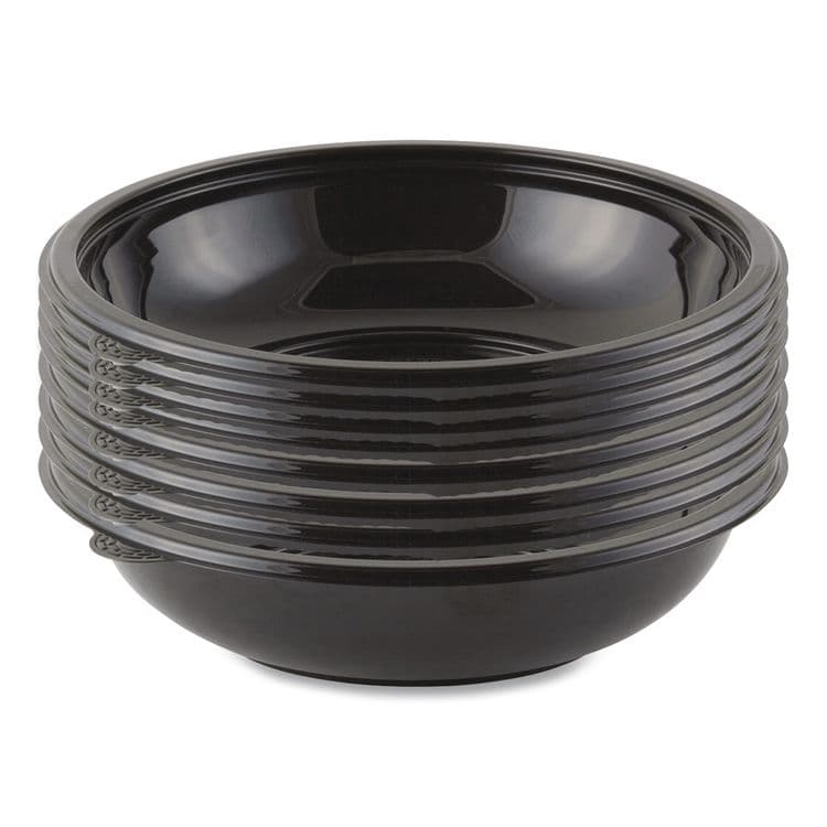 ANCHOR PACKAGING Crystal Classics Bowl, 32 oz, 8.5" Diameter x 2.14" h, Black, Plastic, 300/Carton (ANZ4548432) thumbnail 4