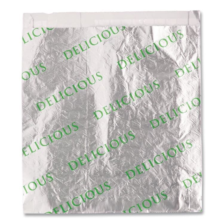 BAGCRAFT Foil/Paper/Honeycomb Insulated Bag, Delicious Labeling, 8" x 2" x 6", White, 1,000/Carton (BGC300519) thumbnail 4