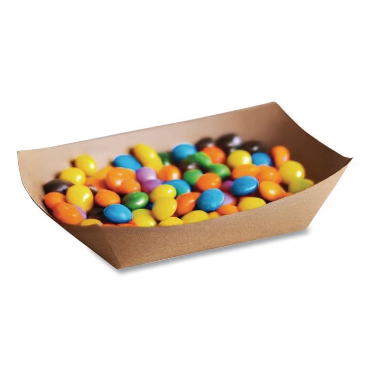 BAGCRAFT EcoCraft Food Trays, 3 lb Capacity, Natural, Paper, 500/Carton (BGC300699) thumbnail 4