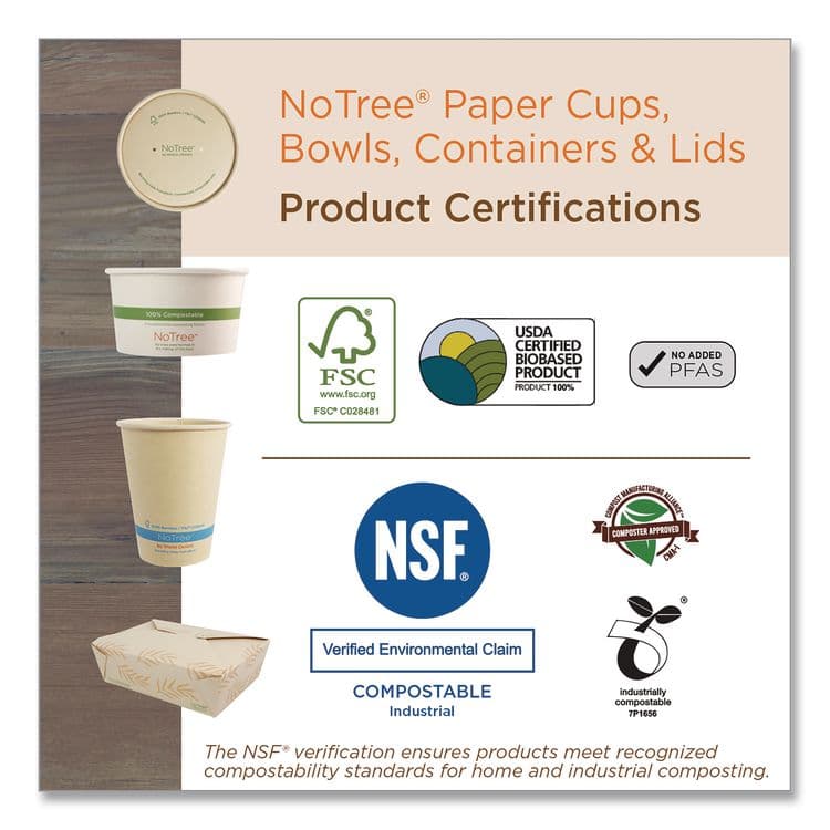 WORLD CENTRIC NoTree Paper Cold Cups, 16 oz, Natural, 1,000/Carton (WORCUSU16C) thumbnail 4