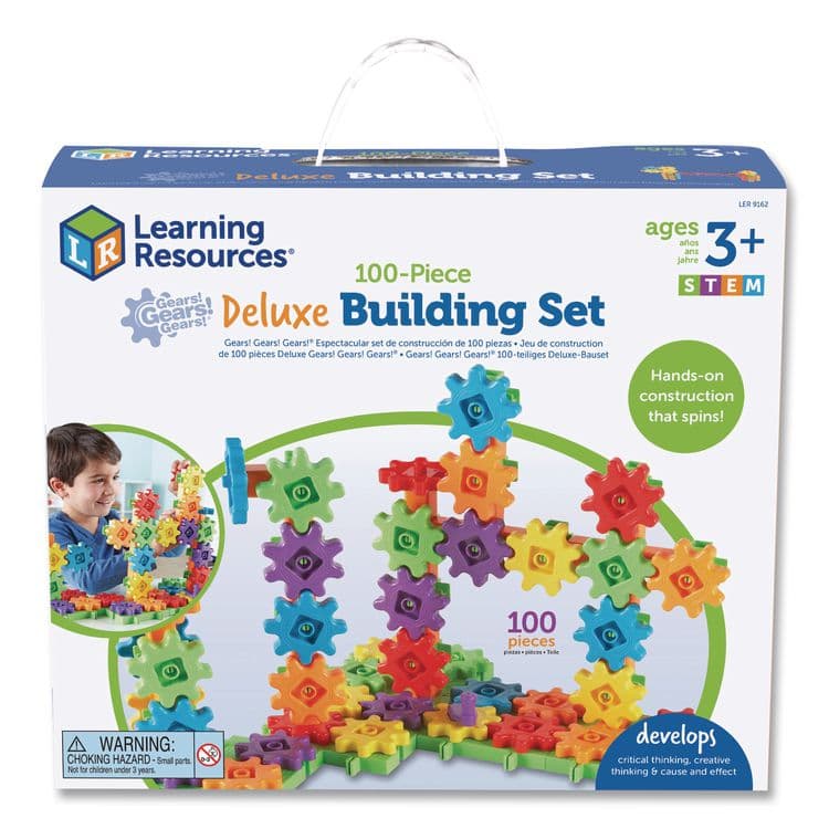 LEARNING RESOURCES Gears! Gears! Gears! Deluxe Building Set, Grades Pre-K to 5, 100 Pieces (LRNLER9162)