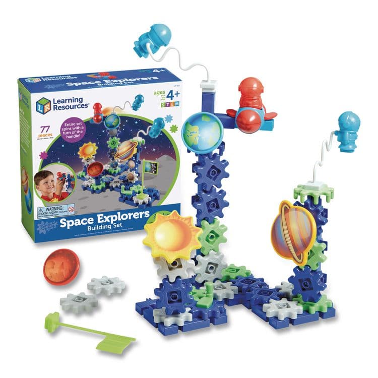 LEARNING RESOURCES Gears! Gears! Gears! Space Explorers Building Set, Grades Pre-K to 5, 77 Pieces (LRNLER9217) thumbnail 2