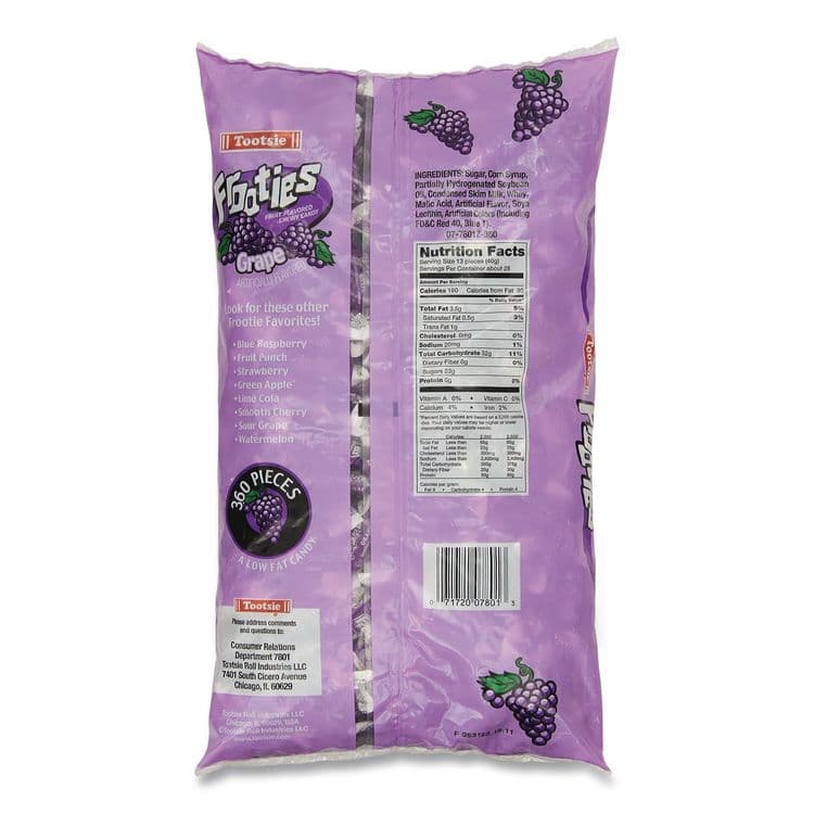 TOOTSIE ROLL INDUSTRIES Frooties, Grape, 38.8 oz Bag, 360 Pieces/Bag (TOO7801) thumbnail 2