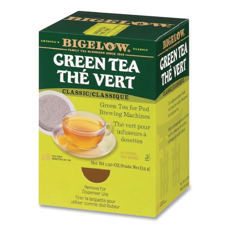 BIGELOW TEA CO. Green Tea Pods, 1.90 oz, 18/Box (BTC007906) thumbnail 4