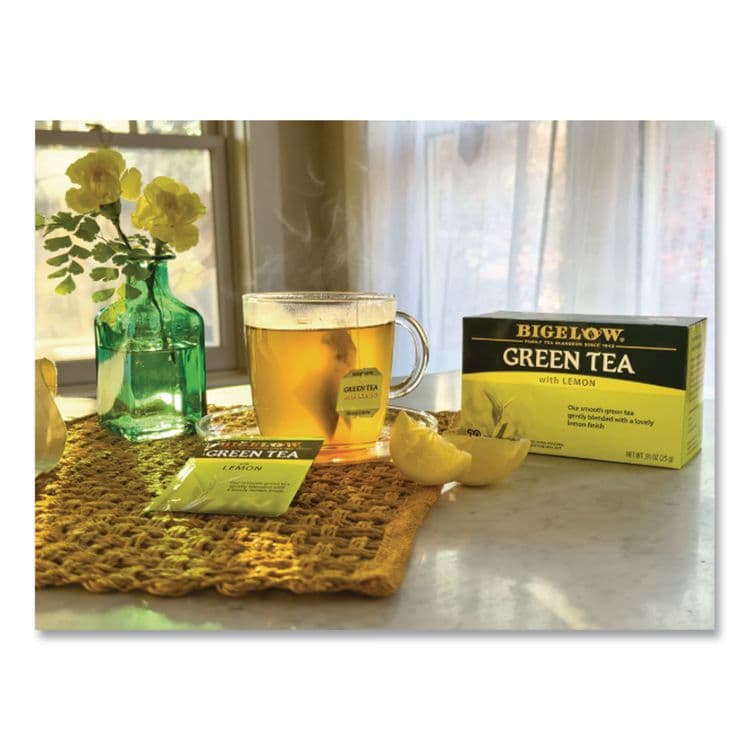 BIGELOW TEA CO. Green Tea with Lemon, Lemon, 0.34 lbs, 28/Box (BTC10346) thumbnail 2