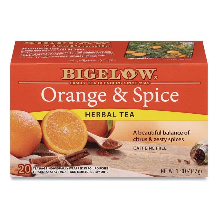 BIGELOW TEA CO. Orange and Spice Herbal Tea, 28/Box (BTC10398)