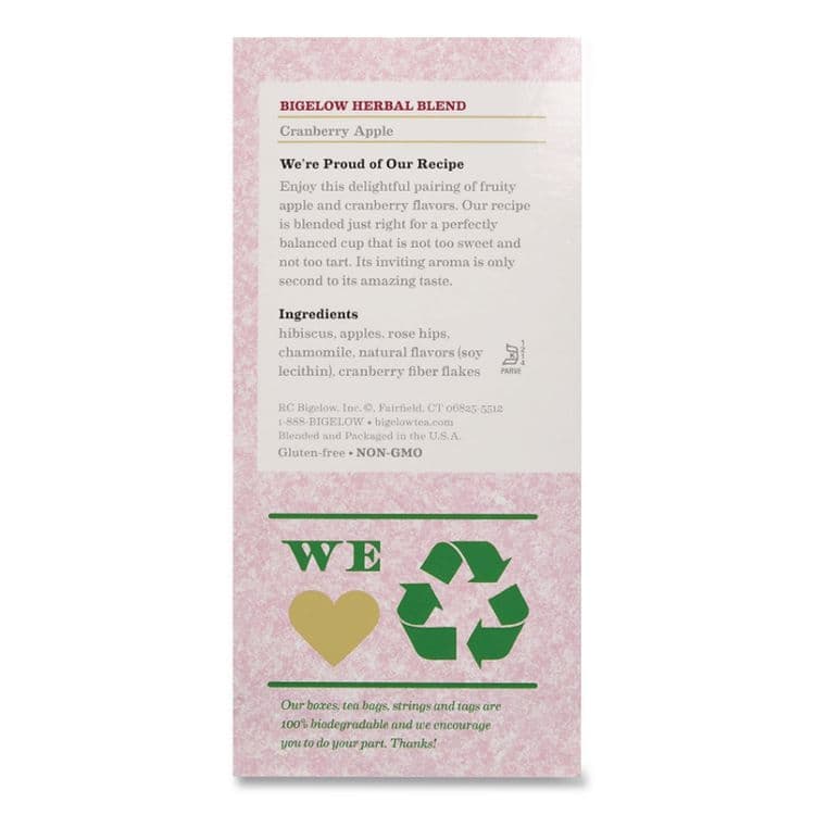 BIGELOW TEA CO. Cranberry Apple Herbal Tea, 28/Box (BTC10400) thumbnail 4