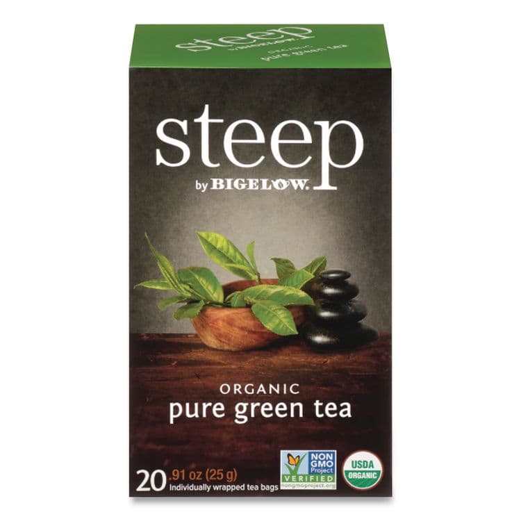 BIGELOW TEA CO. steep Tea, Pure Green, 0.91 oz Tea Bag, 20/Box (BTC17703) thumbnail 2