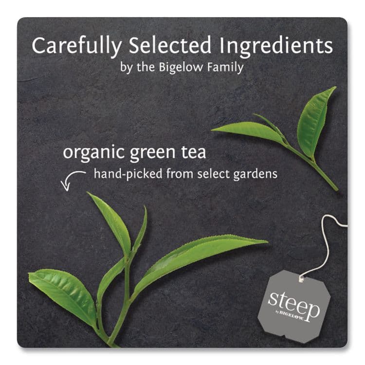BIGELOW TEA CO. steep Tea, Pure Green, 0.91 oz Tea Bag, 20/Box (BTC17703) thumbnail 4