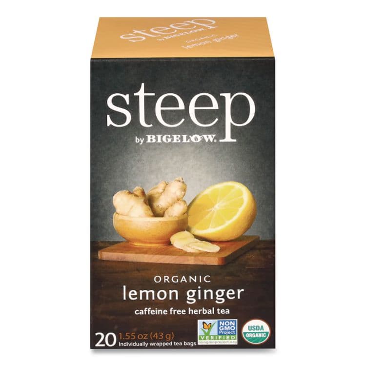 BIGELOW TEA CO. steep Tea, Lemon Ginger, 1.6 oz Tea Bag, 20/Box (BTC17704) thumbnail 2