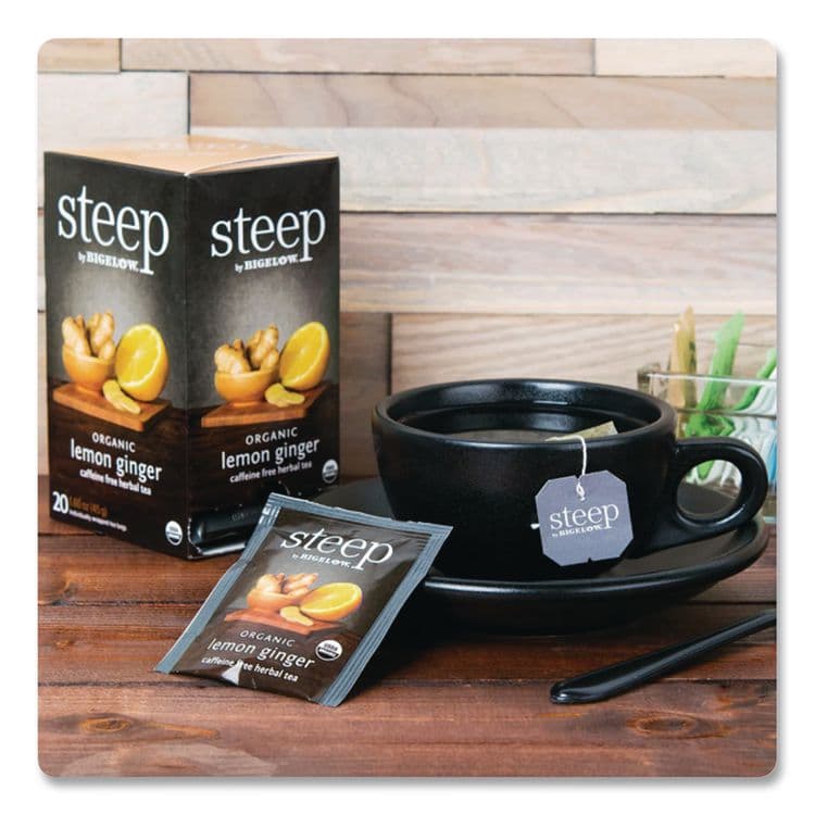 BIGELOW TEA CO. steep Tea, Lemon Ginger, 1.6 oz Tea Bag, 20/Box (BTC17704) thumbnail 3