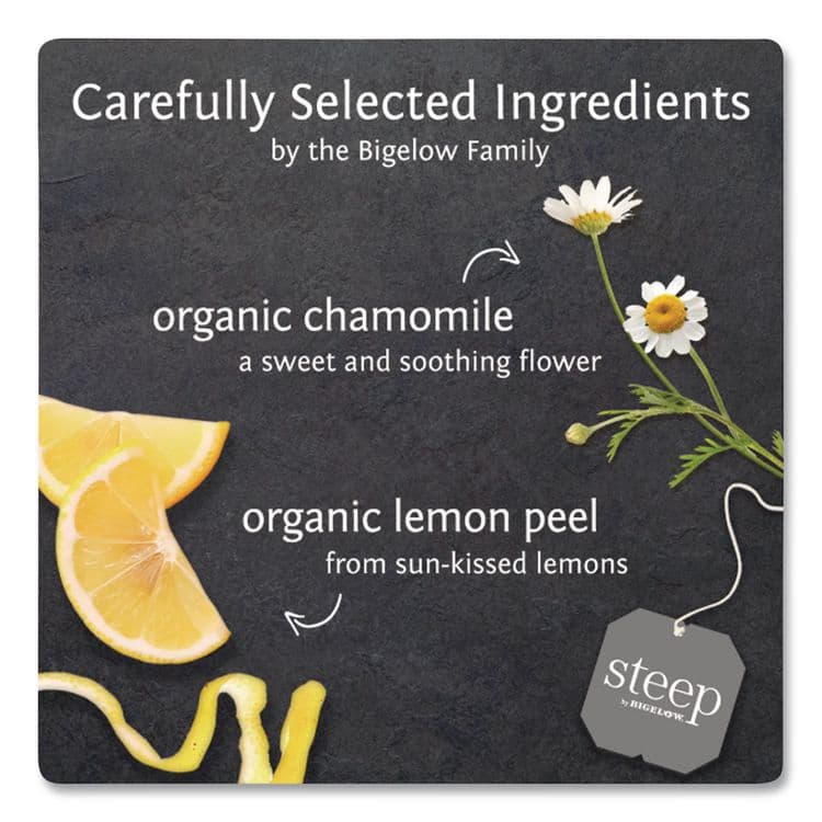 BIGELOW TEA CO. steep Tea, Chamomile Citrus Herbal, 1 oz Tea Bag, 20/Box (BTC17707) thumbnail 4