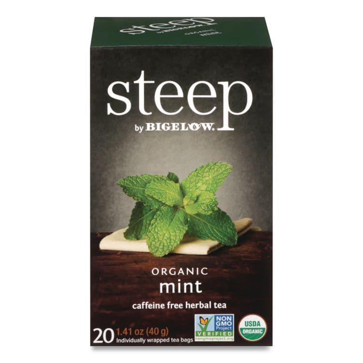 BIGELOW TEA CO. steep Tea, Mint, 1.41 oz Tea Bag, 20/Box (BTC17709) thumbnail 2