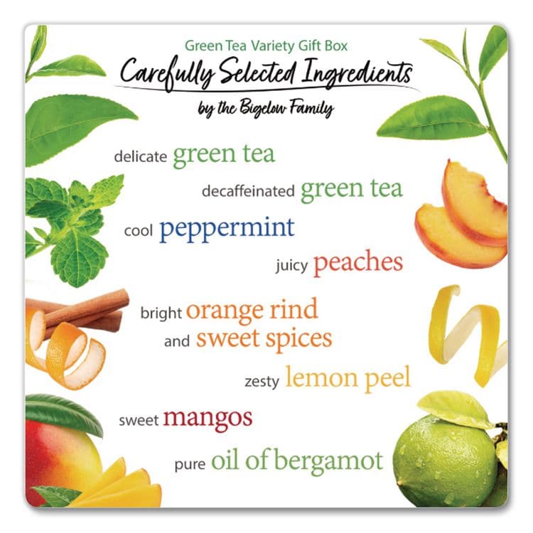 BIGELOW TEA CO. Green Tea Assortment, Tea Bags, 64/Box, 6 Boxes/Carton (BTC30568CT) thumbnail 4