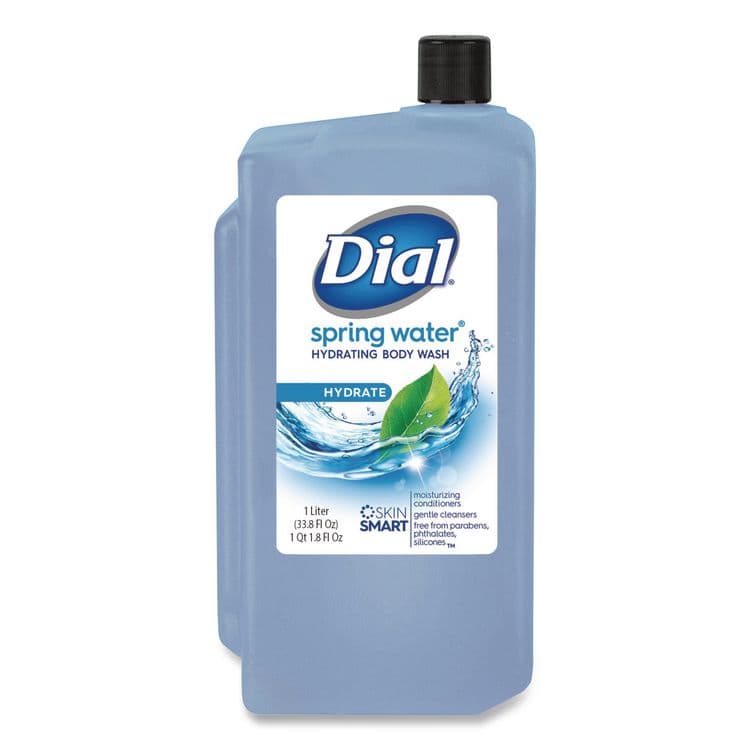 DIAL PROFESSIONAL Body Wash Refill for 1 L Liquid Dispenser, Spring Water Scent, 1 L, 8/Carton (DIA04031) thumbnail 2