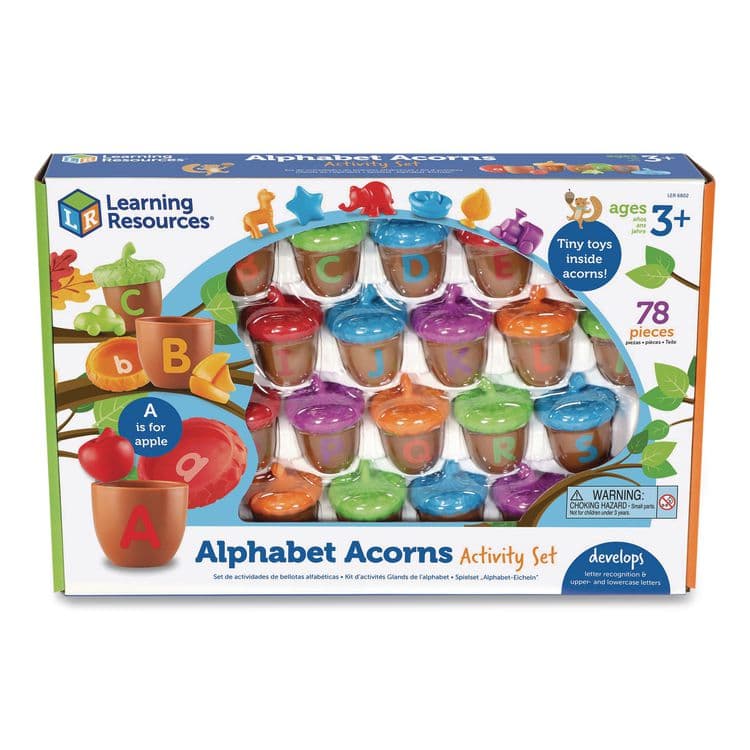 LEARNING RESOURCES Alphabet Acorns Activity Set, Pre-K to K, 78 Pieces (LRNLER6802)