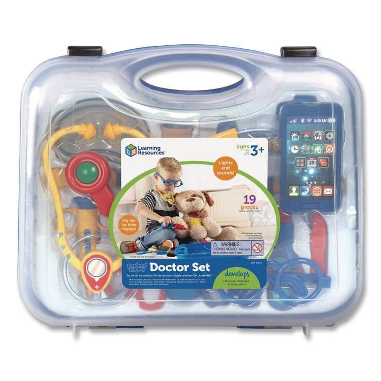 LEARNING RESOURCES Pretend and Play Doctor Set, Ages 3 and Up, 19 Pieces (LRNLER9048)