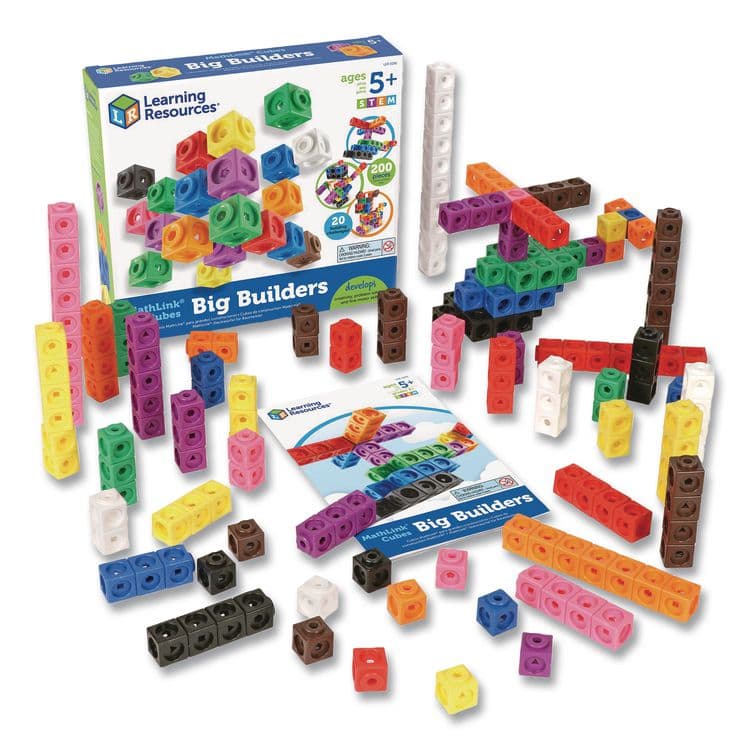 LEARNING RESOURCES MathLink Cubes Big Builders, Grades 1 to 4, 200 Pieces (LRNLER9291) thumbnail 2