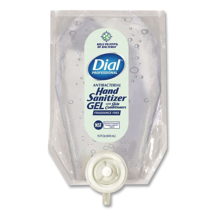 DIAL PROFESSIONAL Antibacterial Gel Hand Sanitizer Refill for Versa Dispenser, Fragrance-Free, 15 oz, 6/Carton (DIA12258CT) thumbnail 2