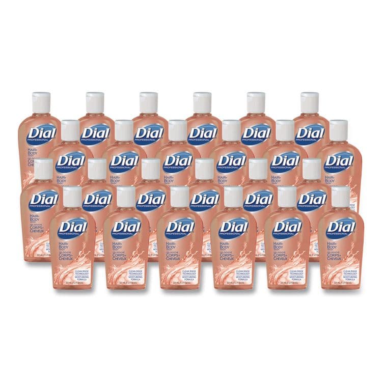 DIAL PROFESSIONAL Hair + Body Wash, Neutral Scent, 7.5 oz, 24/Carton (DIA04014)