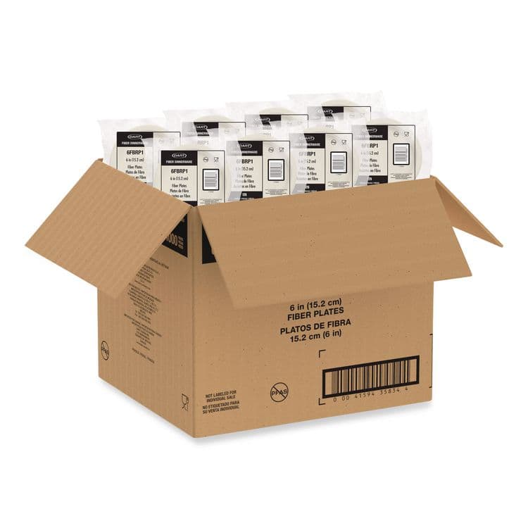 DART Compostable Molded Fiber Dinnerware, ProPlanet Seal, Plate, 6" dia, Natural, 1,000/Carton (DCC6FBRP1) thumbnail 4