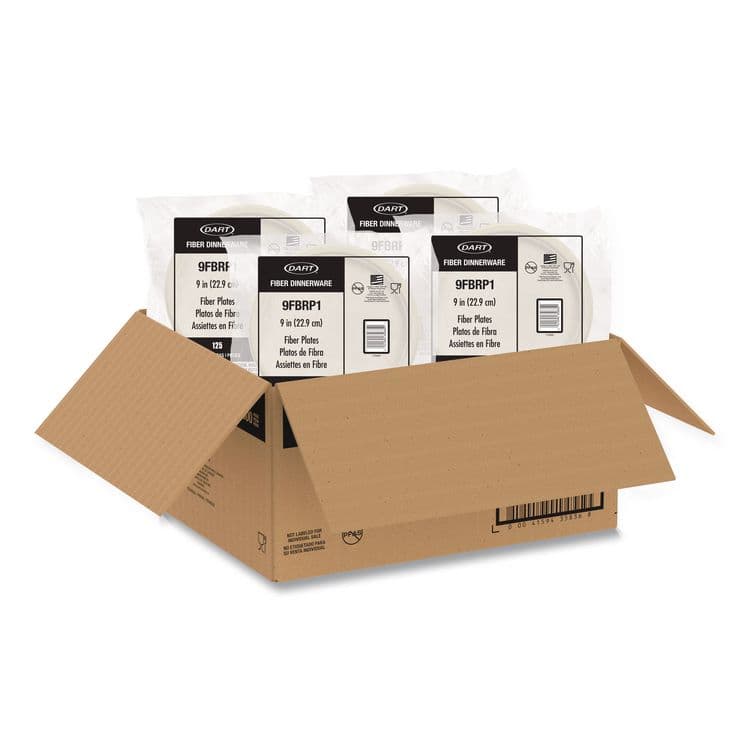 DART Compostable Molded Fiber Dinnerware, ProPlanet Seal, Plate, 9" dia, Natural, 500/Carton (DCC9FBRP1) thumbnail 4