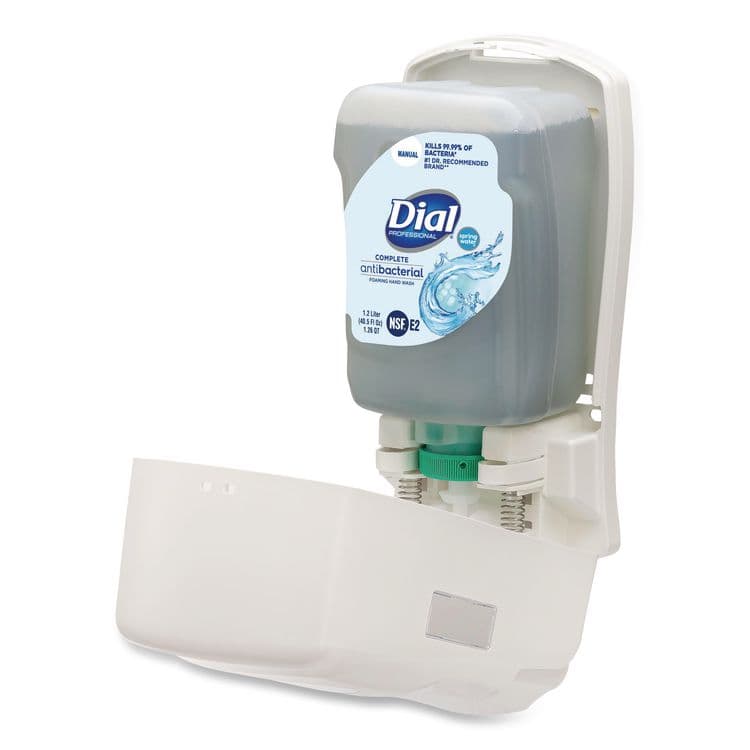 DIAL PROFESSIONAL FIT Universal Manual Dispenser, 1.2 L, 4 x 5.13 x 10.5, Ivory, 3/Carton (DIA16656) thumbnail 4