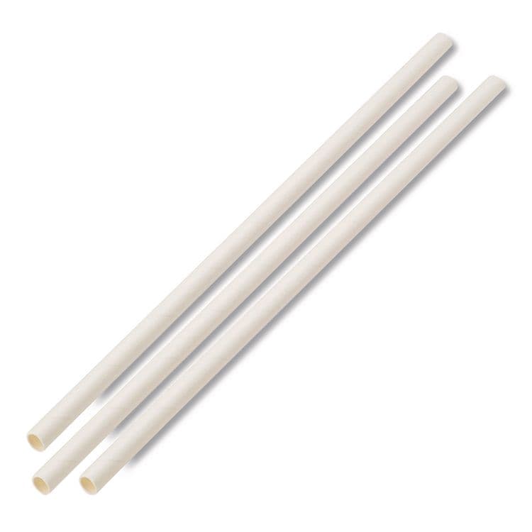 BOARDWALK Unwrapped Paper Straws, 7.75 x 0.25, White, 4,800/Carton (BWKPPRSTRWUW) thumbnail 3