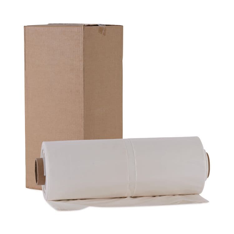 BOARDWALK Industrial Can Liner Rolls, 60 gal, 2.5 mil, 21" x 17" x 65", Clear, 50/Carton (BWKD3865)