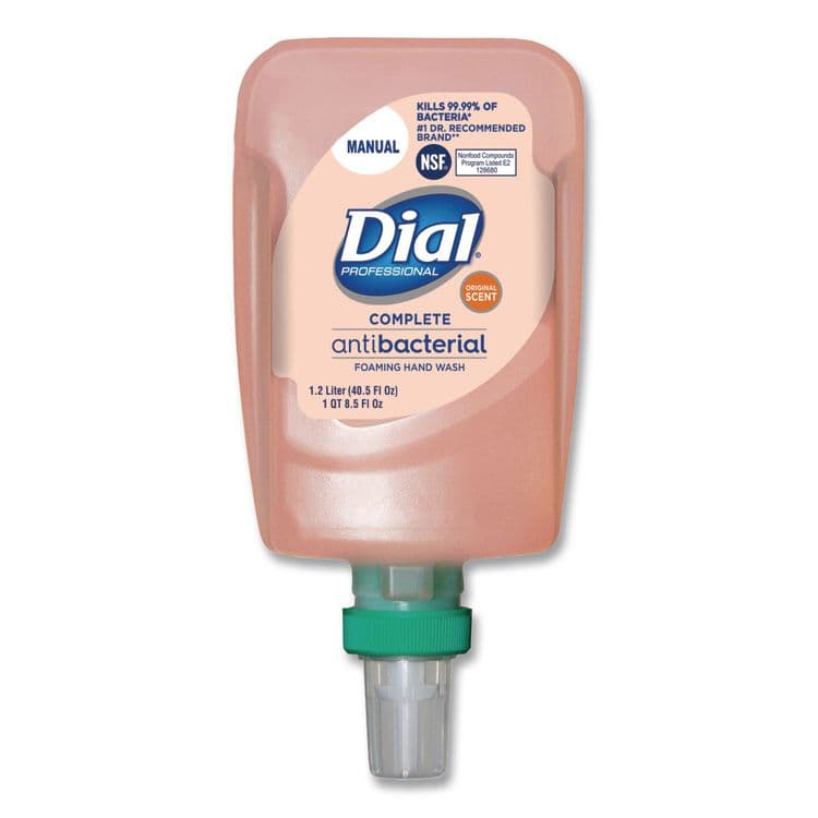 DIAL PROFESSIONAL Antibacterial Foaming Hand Wash Refill for FIT Manual Dispenser, Original Scent, 1.2 L (DIA16670EA)