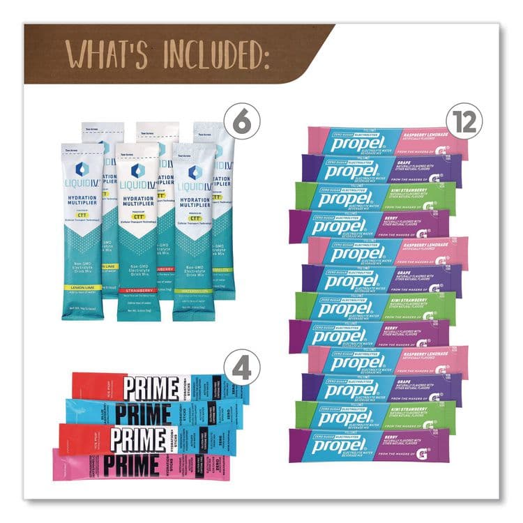 SNACK BOX PROS Drink Mixes Snack Box, 50 Assorted Mixes/Box (GRR70000165) thumbnail 2