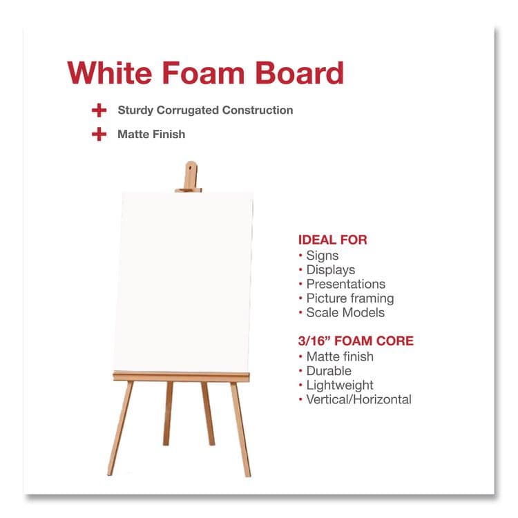 CHAGRINOVATIONS Foam Display Boards, 20 x 30, White (CH7FI68206FSC) thumbnail 3