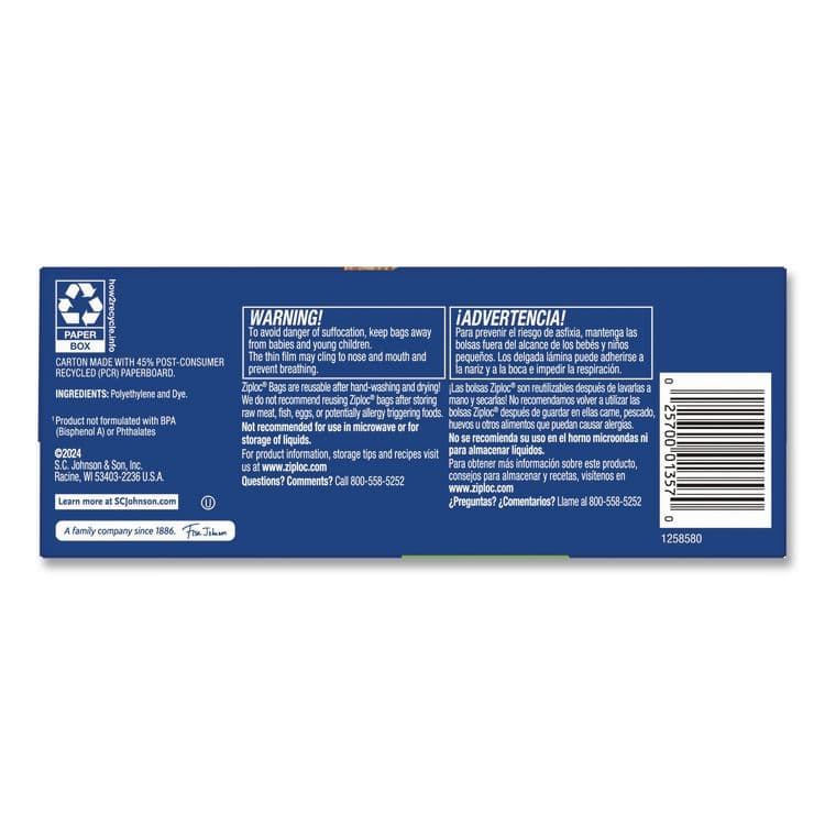 SC JOHNSON Resealable Sandwich Bags, 6.5" x 5.88", Clear, 90/Pack (SJN366151) thumbnail 4