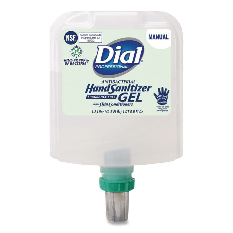DIAL PROFESSIONAL Antibacterial Gel Hand Sanitizer Refill for Dial 1700 Dispenser, 1.2 L Refill, Fragrance-Free, 3/Carton (DIA19711) thumbnail 2