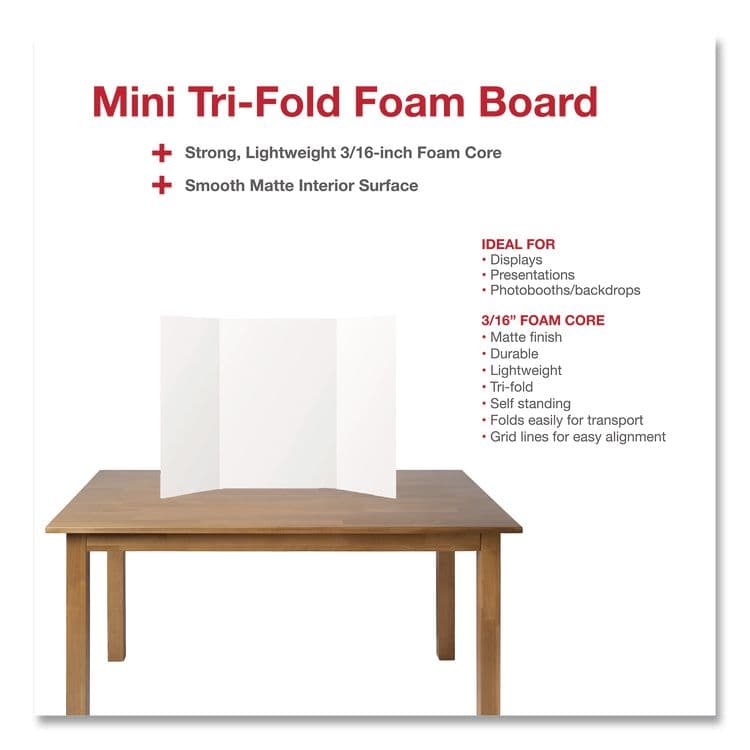 CHAGRINOVATIONS Trifold Display Boards, 18 x 24, White (CH7FI68210FSC) thumbnail 3
