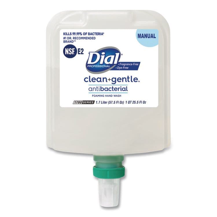 DIAL PROFESSIONAL Clean+Gentle Antibacterial Foaming Hand Wash Refill for 1700 Dispenser, Fragrance-Free, 1.7 L, 3/Carton (DIA32094) thumbnail 2