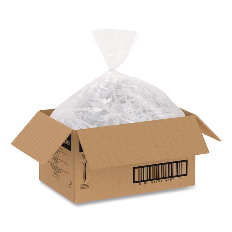 DART Style Setter Medium Weight Polypropylene Cutlery, Fork, Plastic, White, 1,000/Carton (SCCF6OW) thumbnail 3
