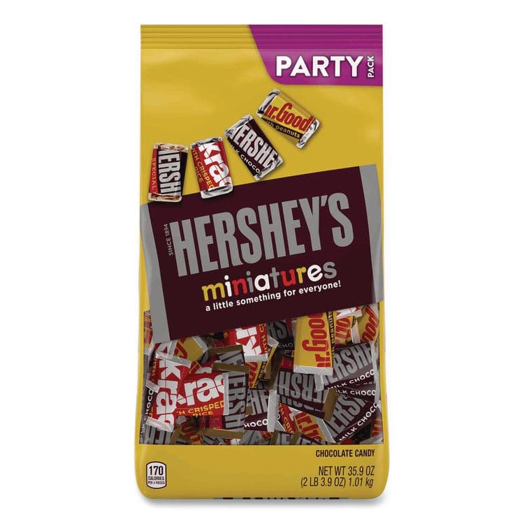 THE HERSHEY COMPANY Chocolate Miniatures Party Pack Assortment, 35.9 oz Bag, 2 Bags/Carton (GRR24600403) thumbnail 2