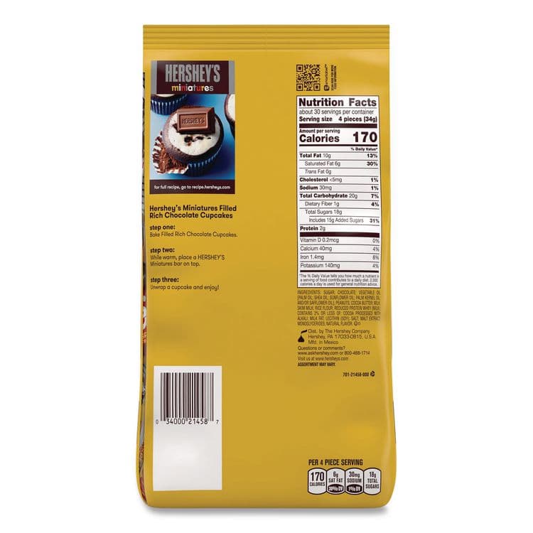THE HERSHEY COMPANY Chocolate Miniatures Party Pack Assortment, 35.9 oz Bag, 2 Bags/Carton (GRR24600403) thumbnail 3